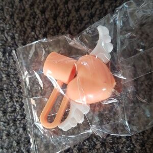 Heart with wings straw topper NEW